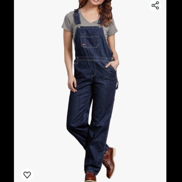 Dickies Pants - Dickies Women's Relaxed Fit Bib Overalls  large